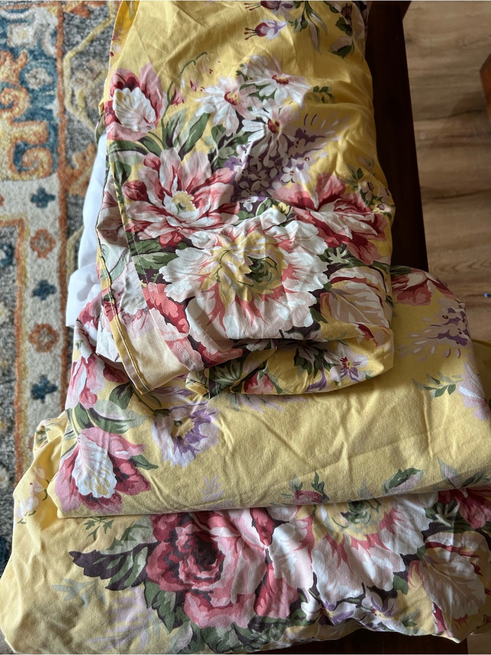 Ralph Lauren Sophie Brooke cottage TWIN Floral Cotton Sheet Set & bed skirt